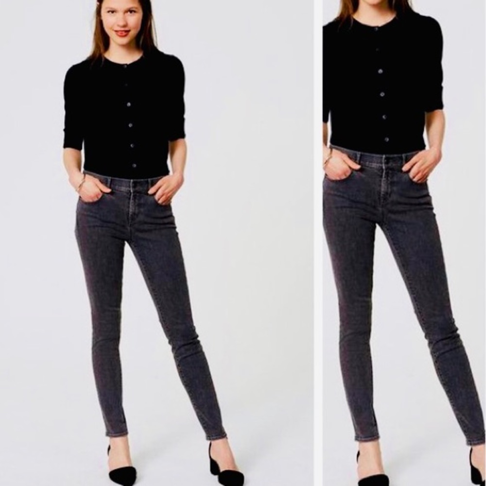 Ann Taylor LOFT Petite Light Black Wash Modern Skinny Jeans